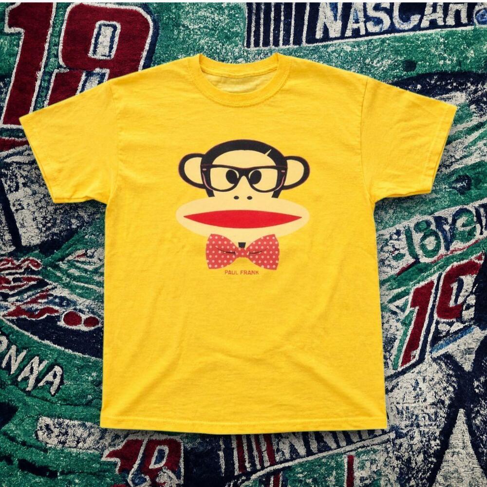 Y2K Cute Paul Frank Julius Graphic Tee Daisy Yellow Unisex